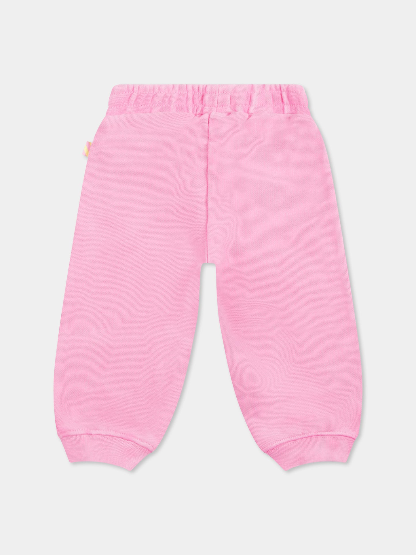Pantaloni rosa per neonata con logo