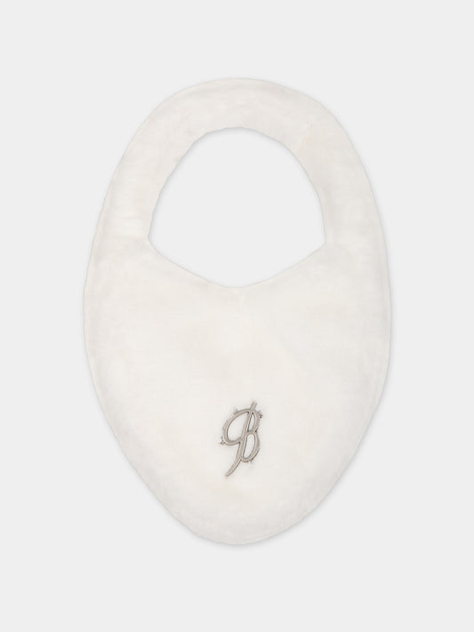 Borsa bianca per bambina con logo