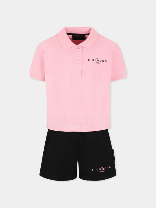 Completo rosa per bambina con logo