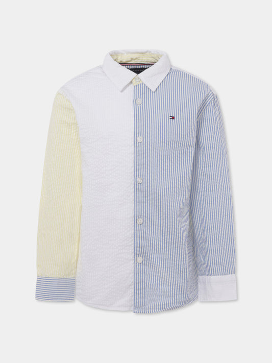 Camicia multicolor per bambino con bandierina