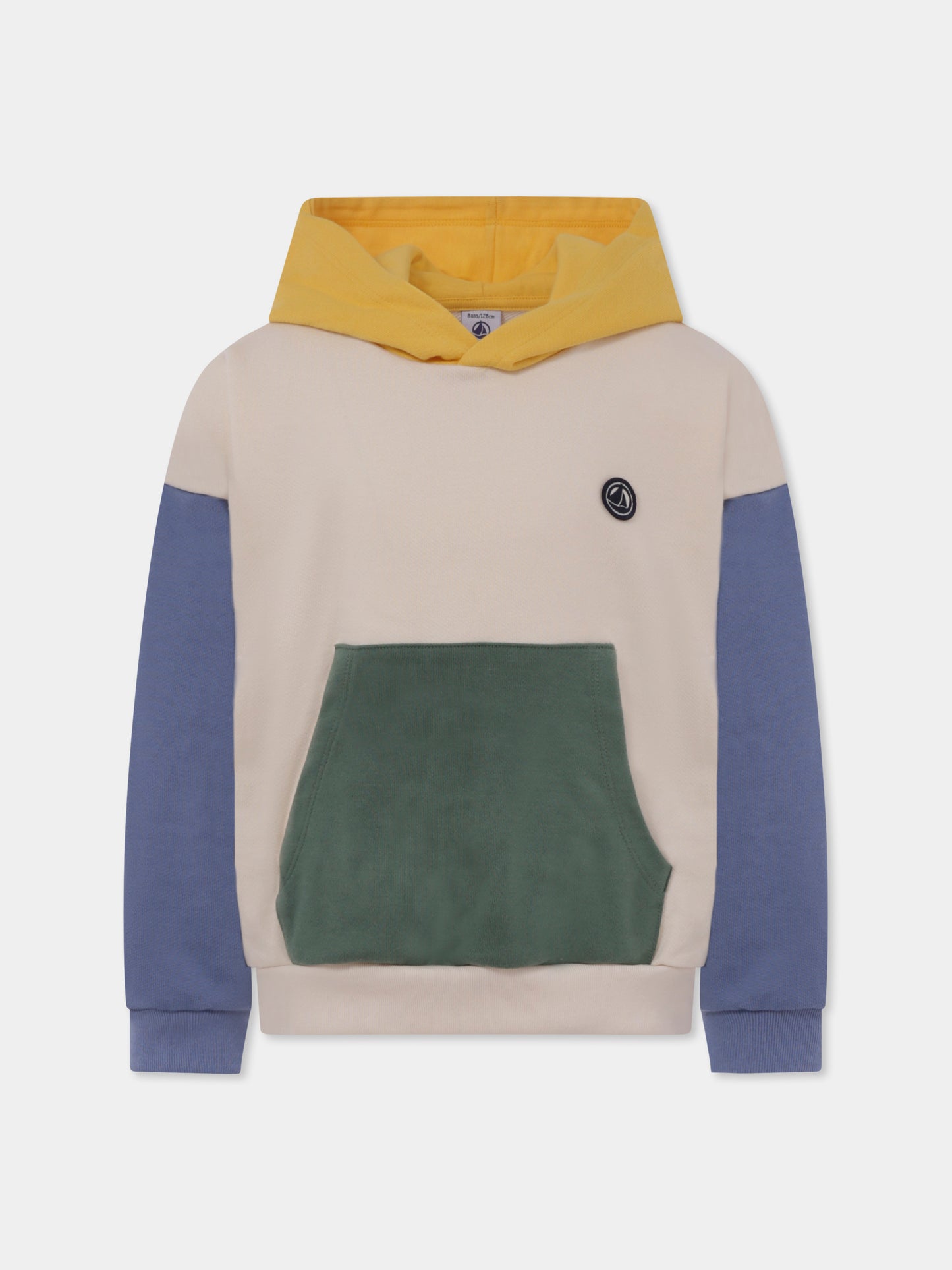 Felpa avorio per bambino con logo