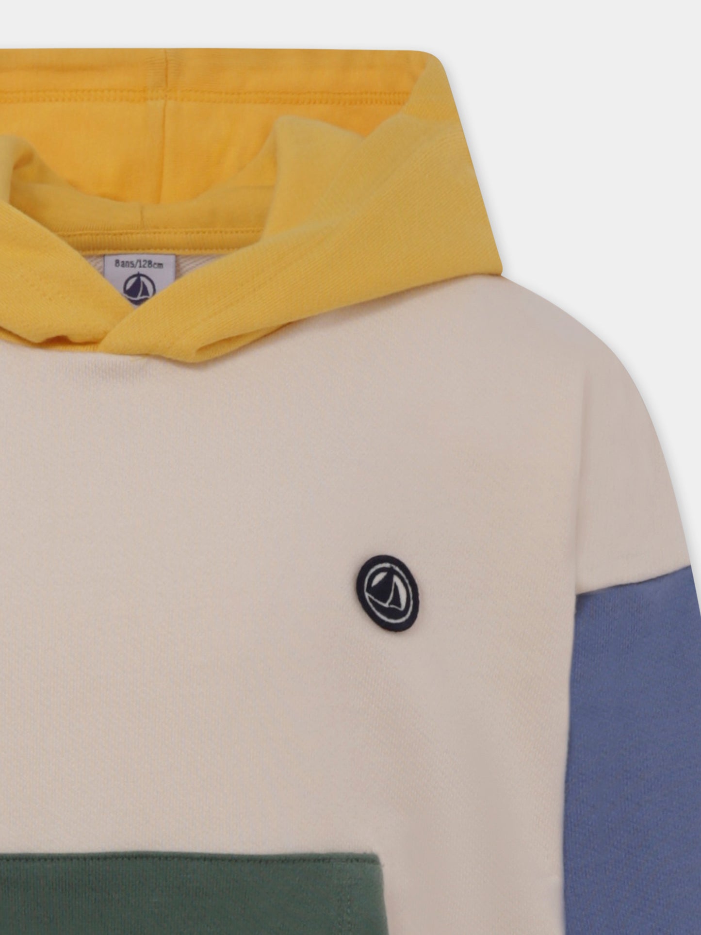 Felpa avorio per bambino con logo