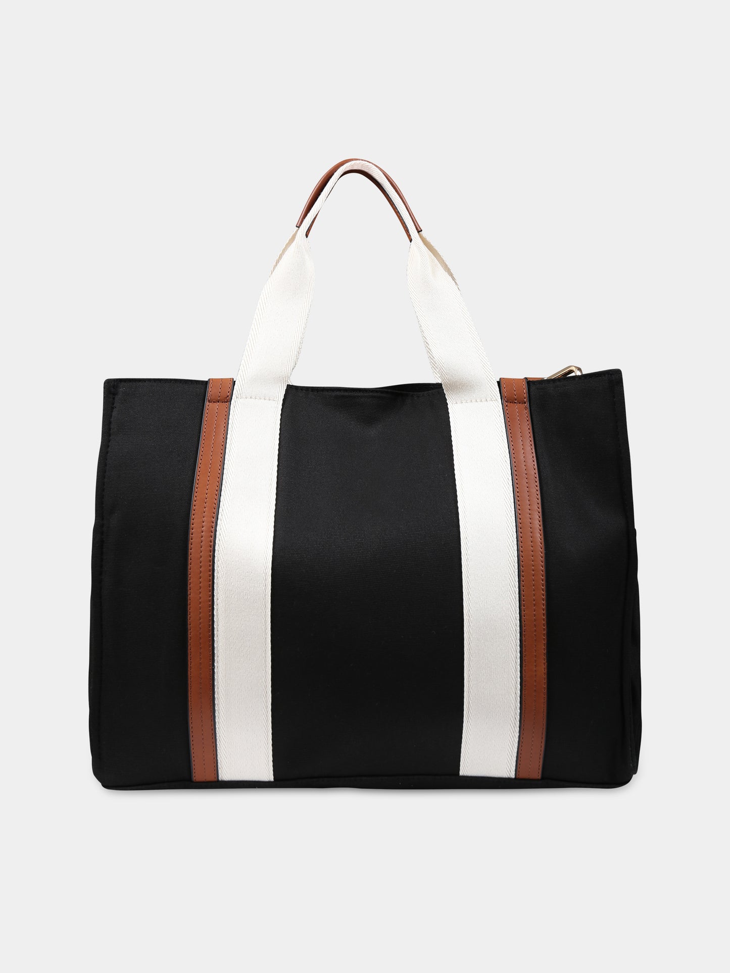 Borsa mamma nera per neonati con logo