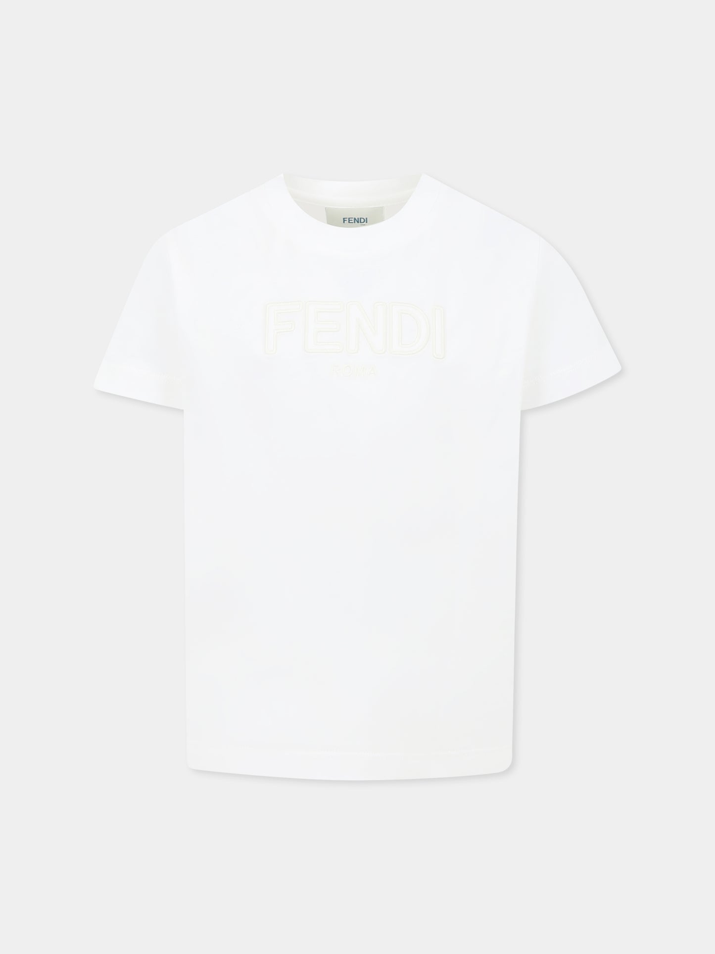 T-shirt bianca per bambini con logo