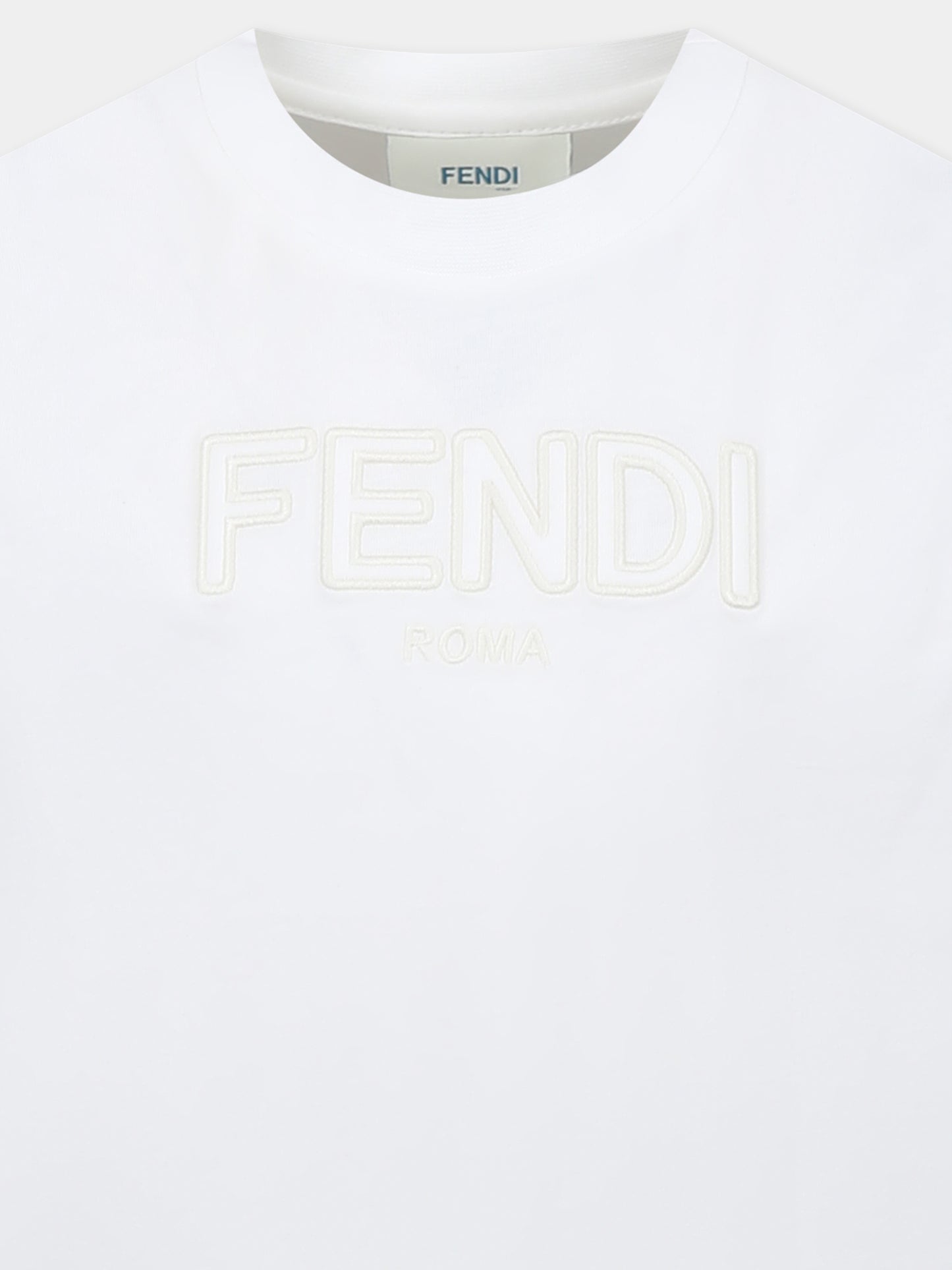 T-shirt bianca per bambini con logo