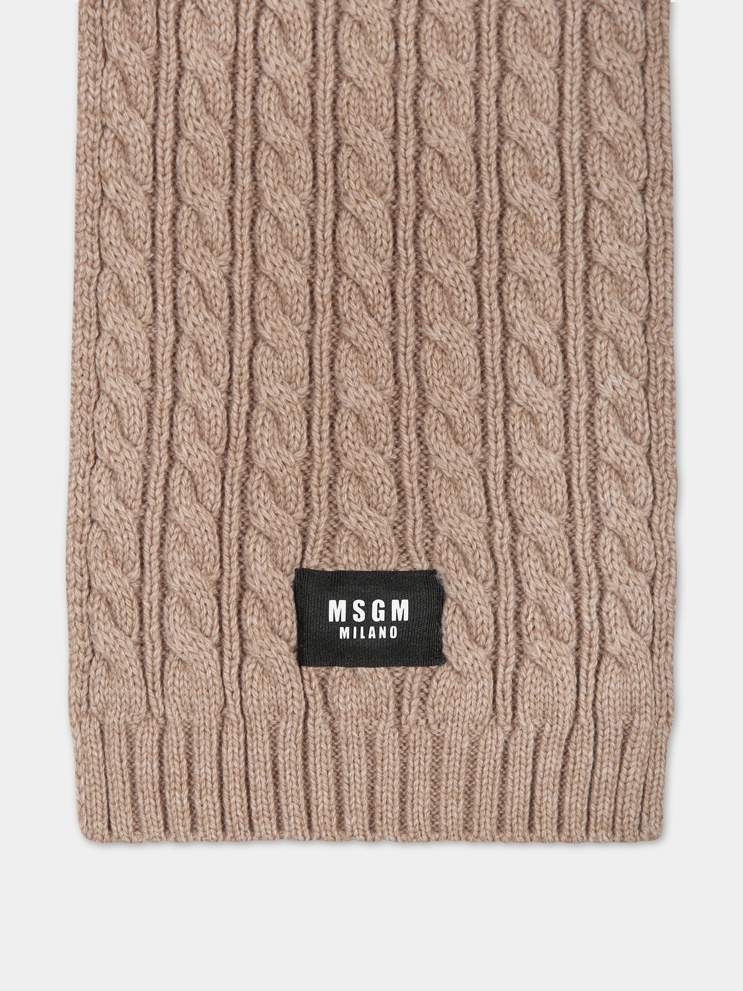Sciarpa beige per bambini con logo