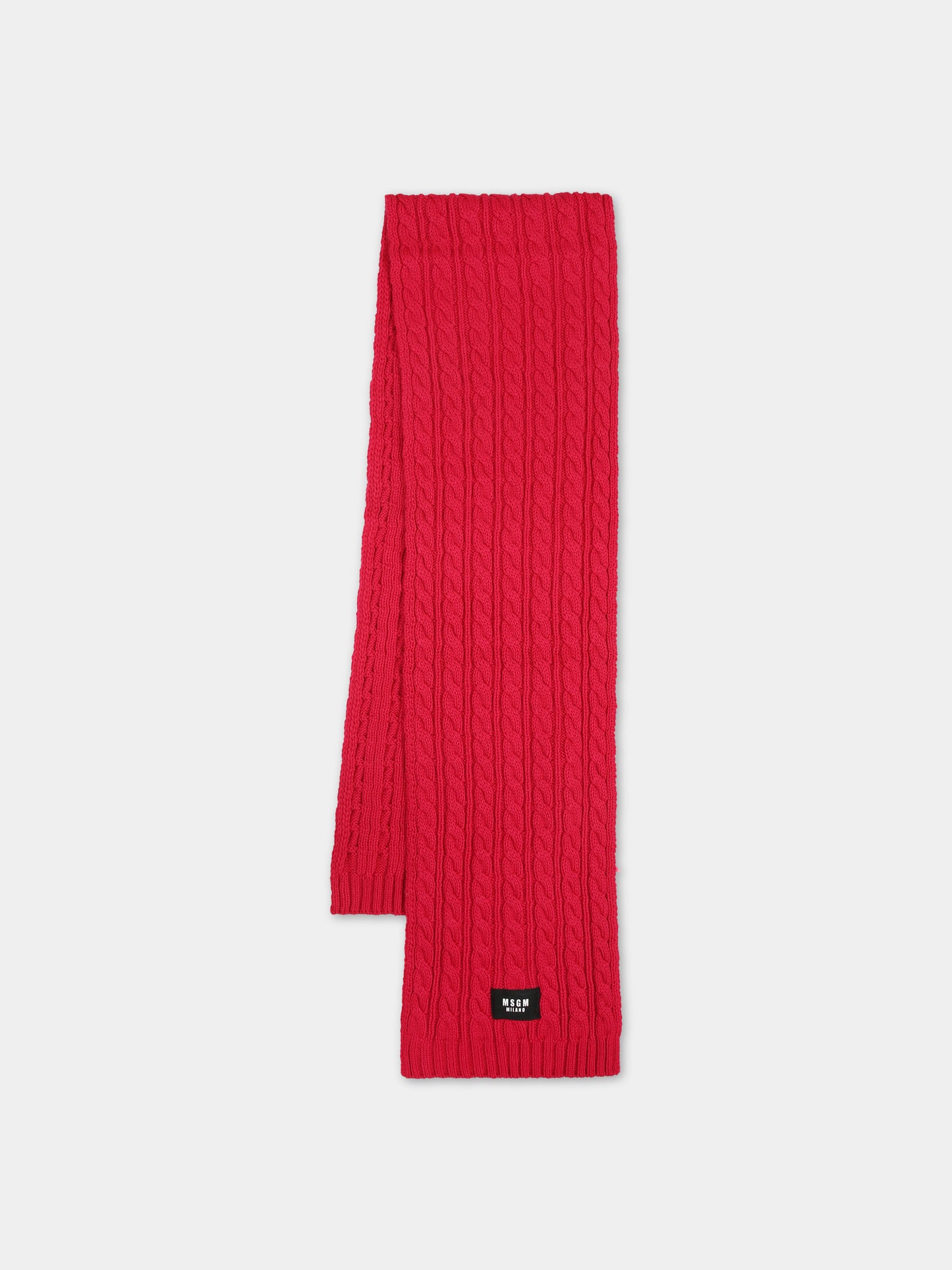 Sciarpa fucsia per bambina con logo