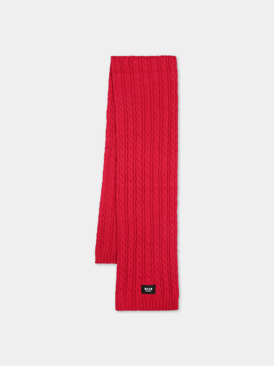 Sciarpa fucsia per bambina con logo