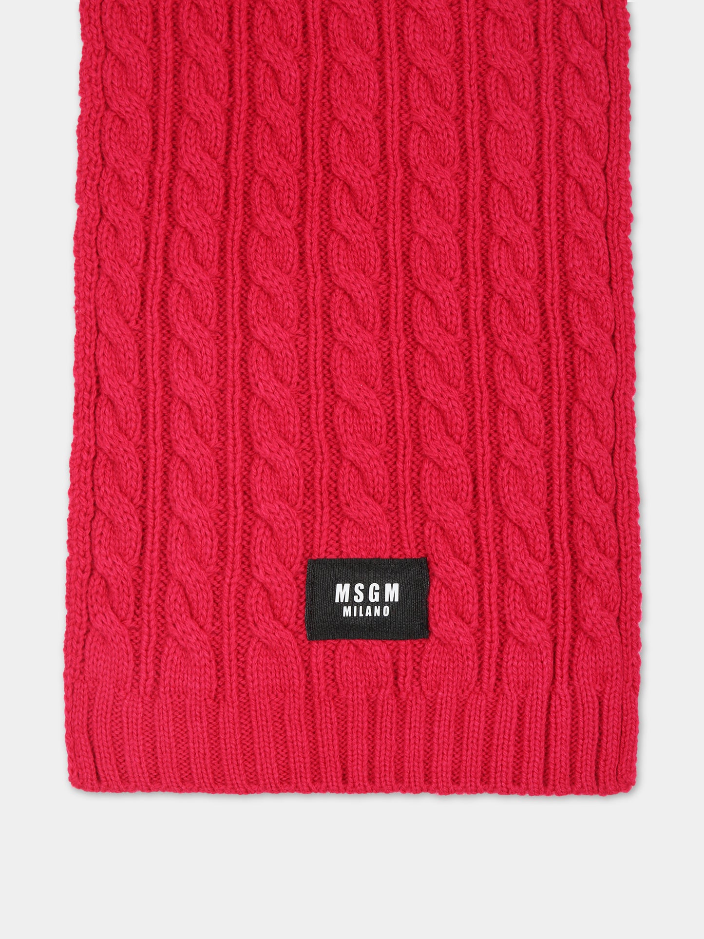 Sciarpa fucsia per bambina con logo