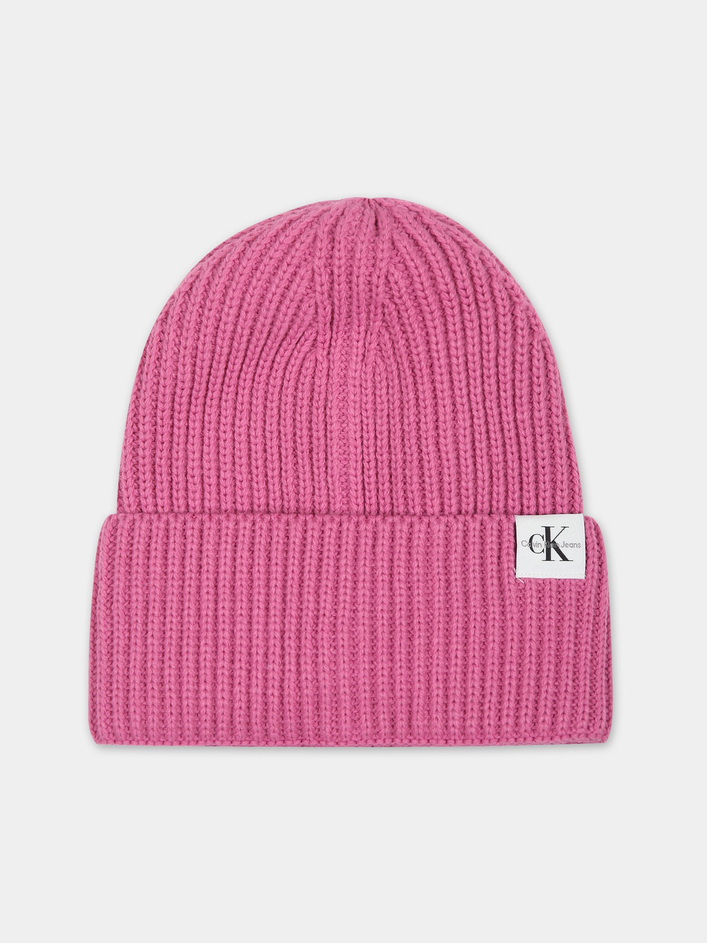 Cappello fucsia per bambina con logo