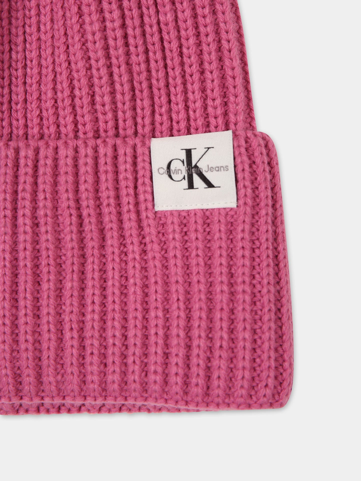 Cappello fucsia per bambina con logo