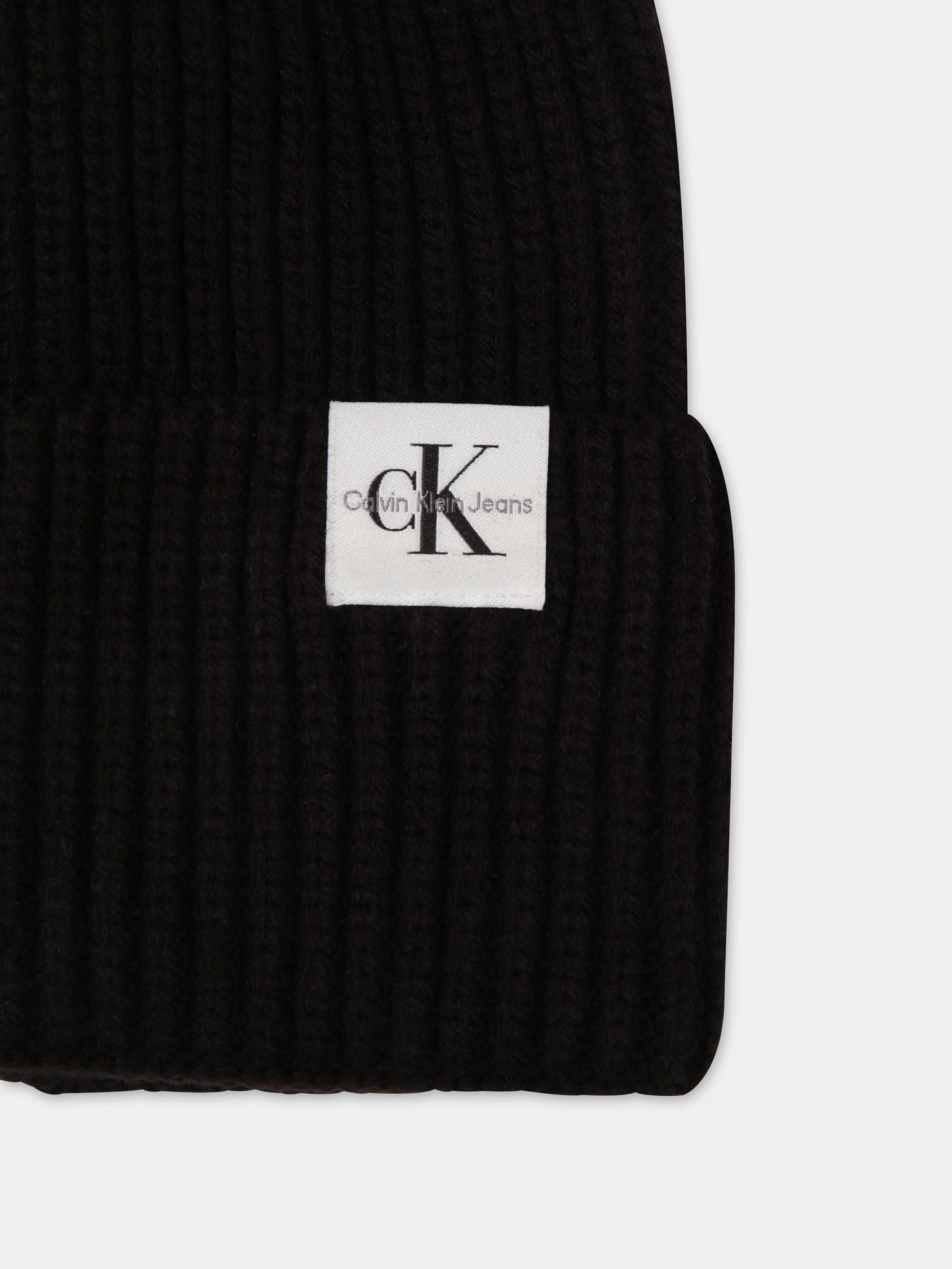 Cappello nero per bambini con logo
