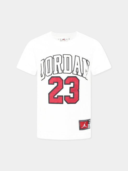 T-shirt bianca per bambino con logo