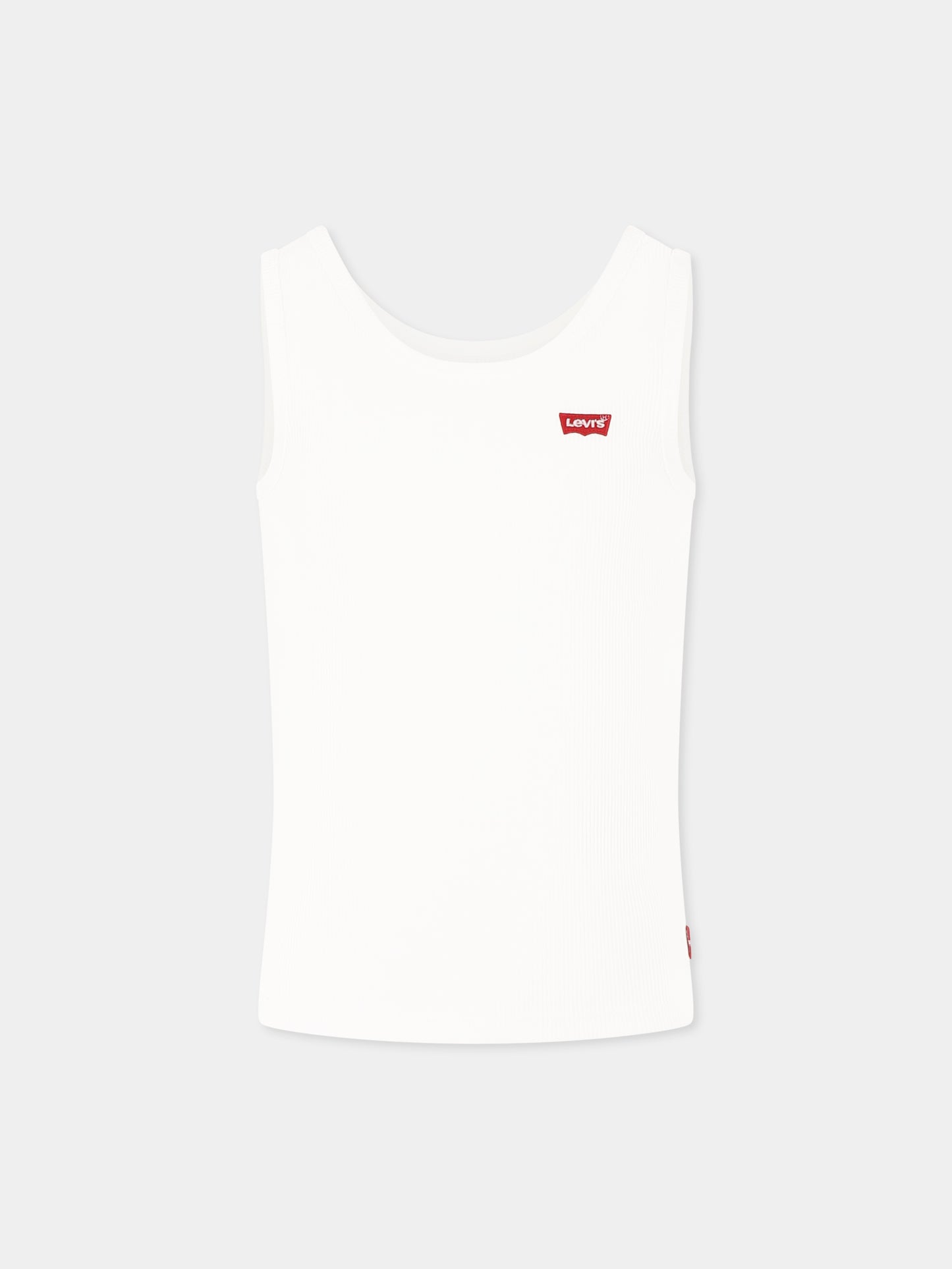 Canotta bianca per bambina con logo