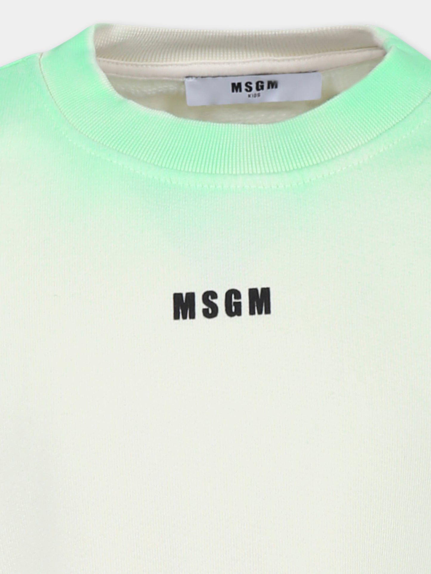 Felpa crop verde per bambina con logo