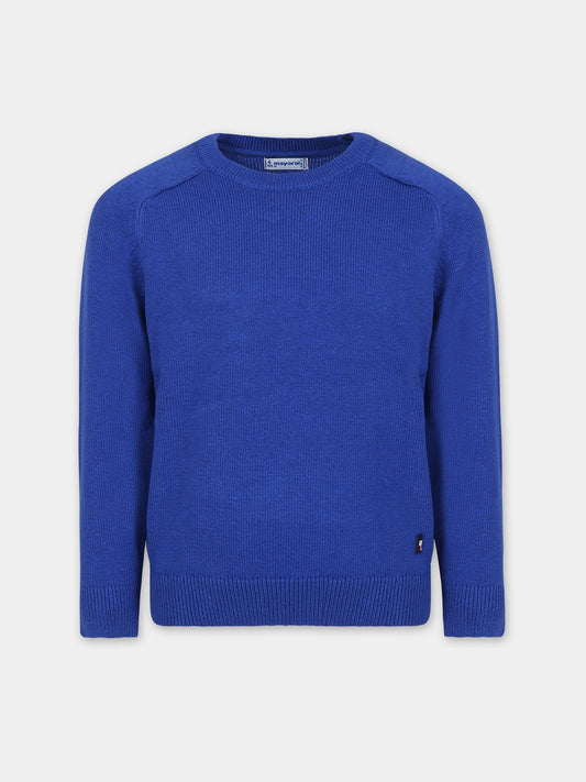 Maglione azzurro per bambino con logo