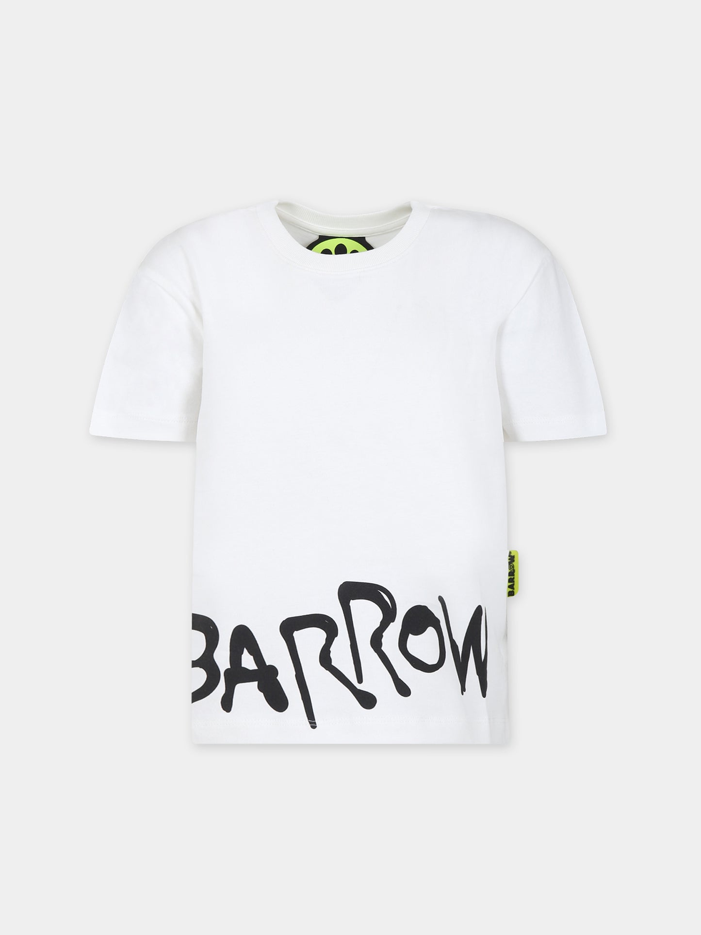 T-shirt bianca per bambini con orso e logo