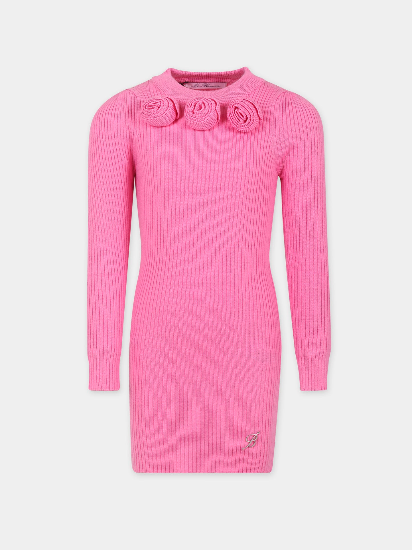 Vestito fucsia per bambina con logo