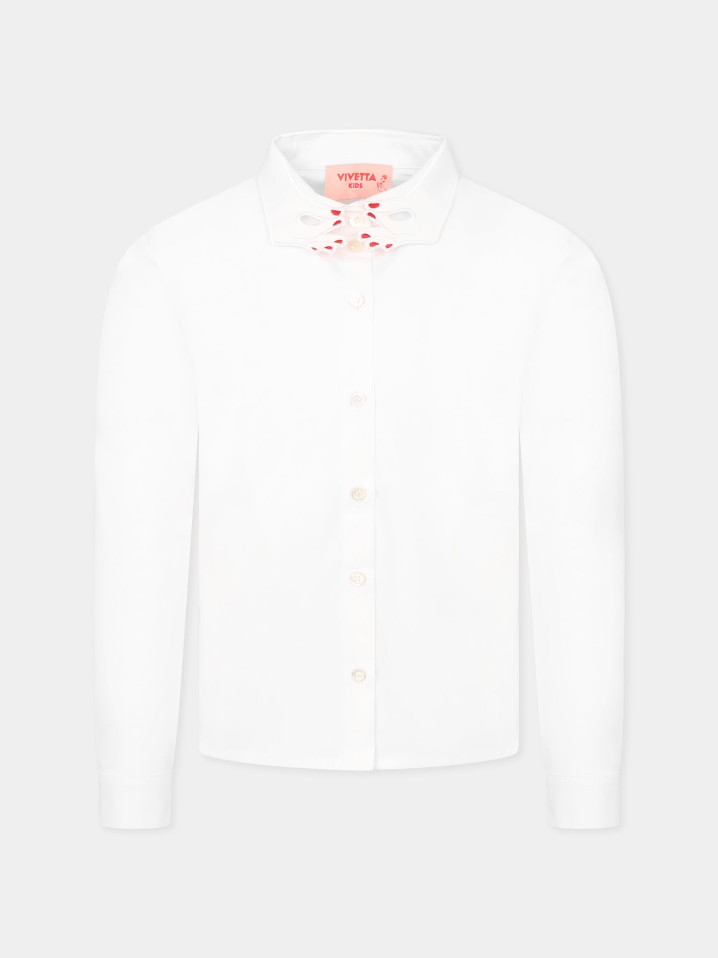 Camicia bianca per bambina con mani