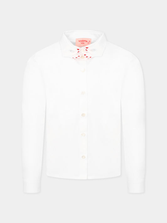 Camicia bianca per bambina con mani