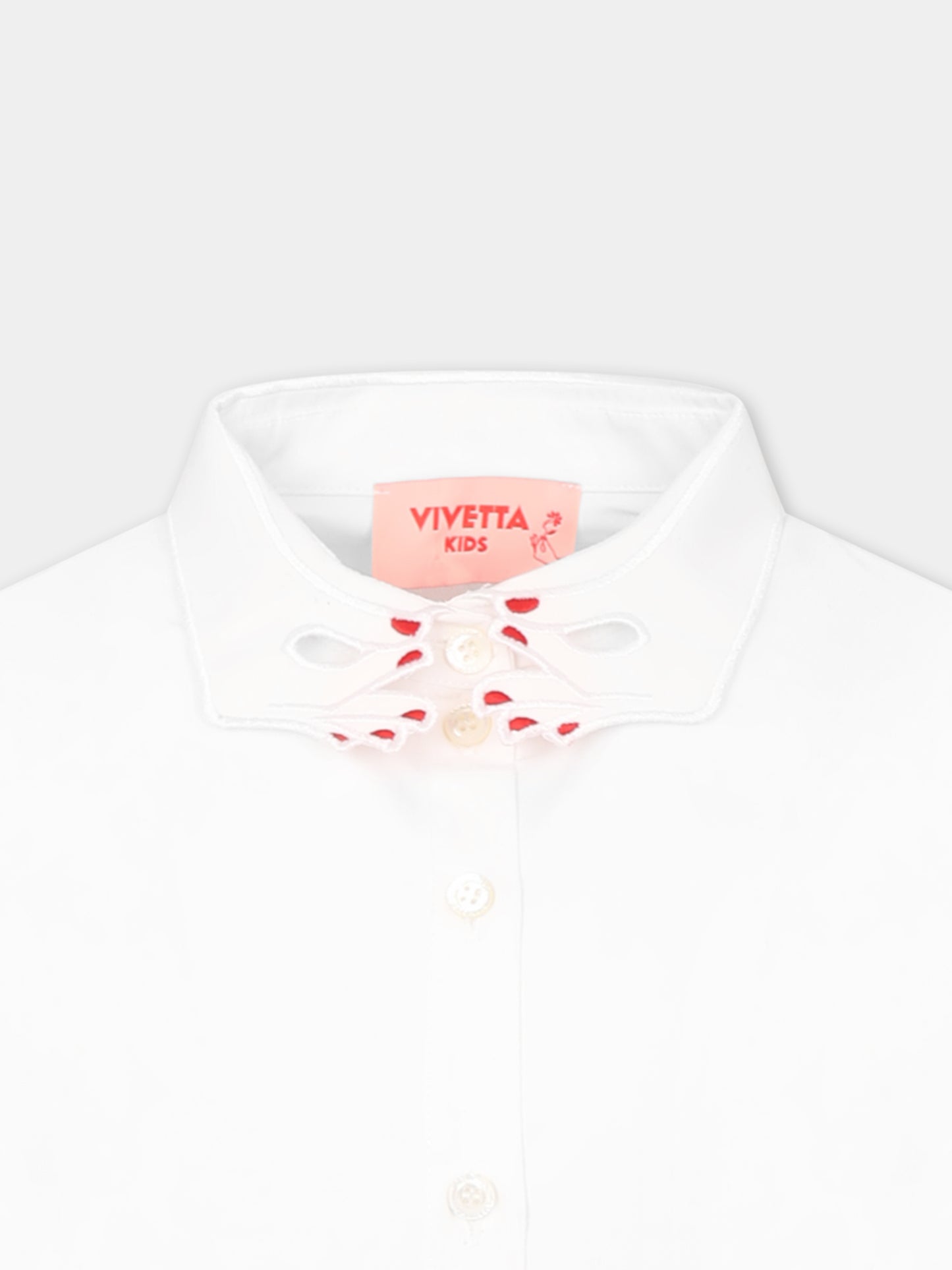 Camicia bianca per bambina con mani