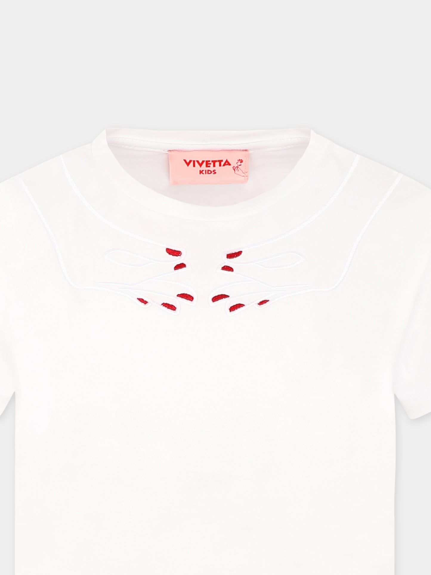 T-shirt bianca per bambina con mani