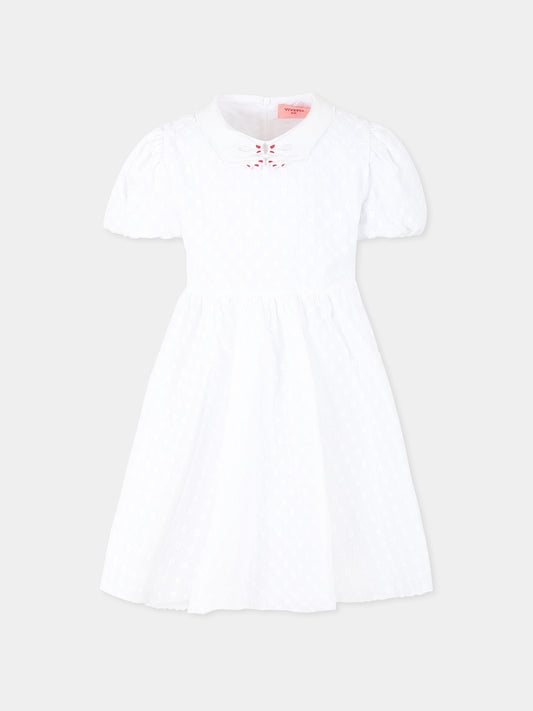 Vestito bianco per bambina con mani,Vivetta Kids,VE2511B