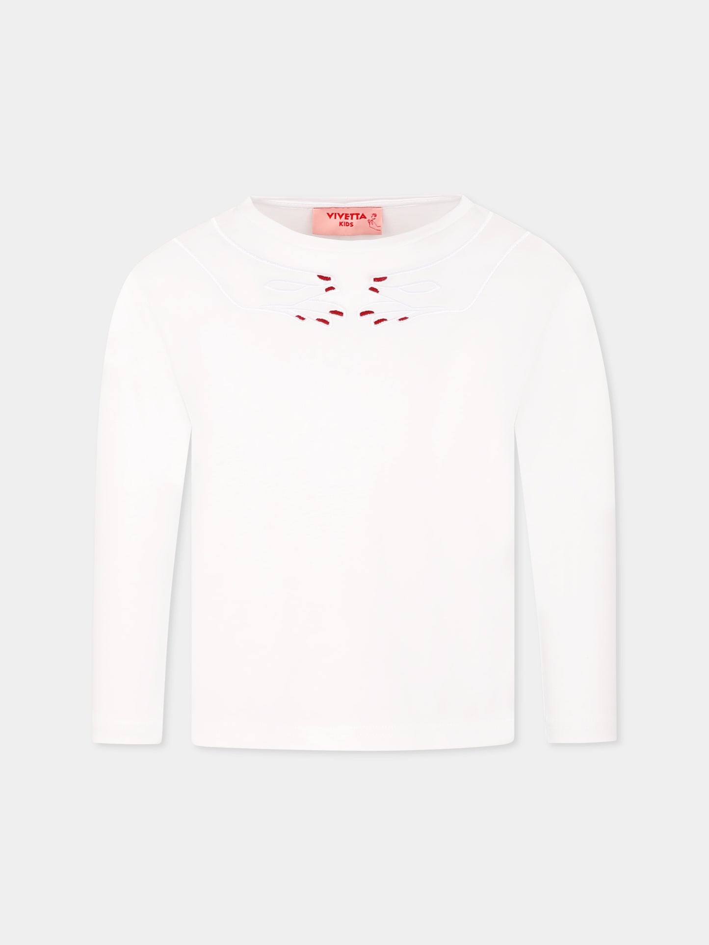 T-shirt bianca per bambina con mani