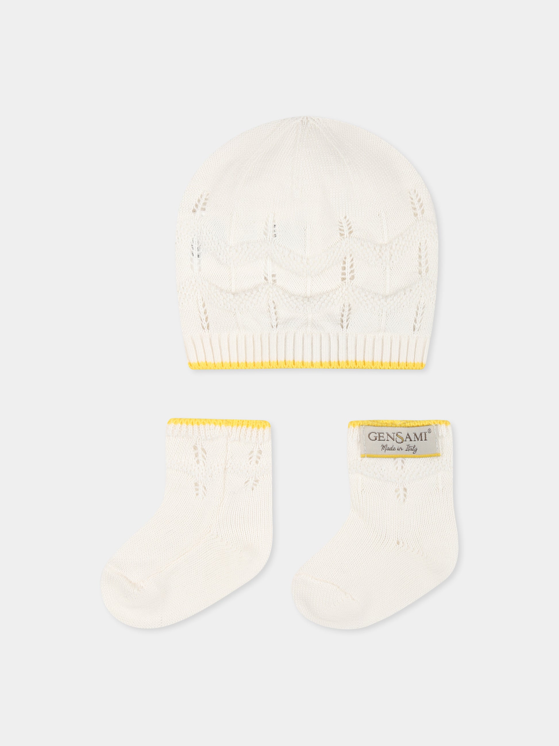 Set accessori bianco per neonati con onde,Gensami,BOX04-B-ONDA OFF WHITE