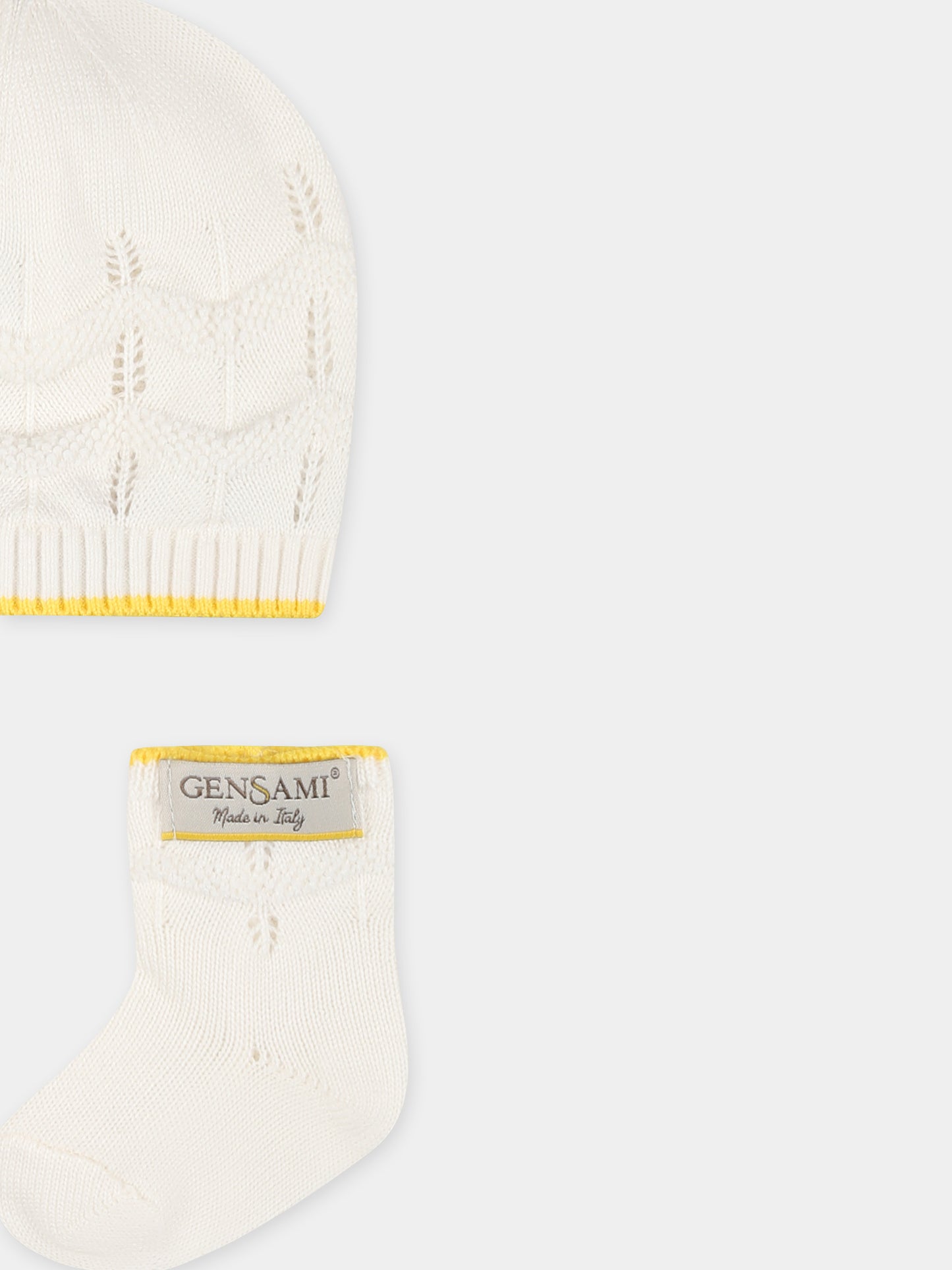 Set accessori bianco per neonati con onde,Gensami,BOX04-B-ONDA OFF WHITE