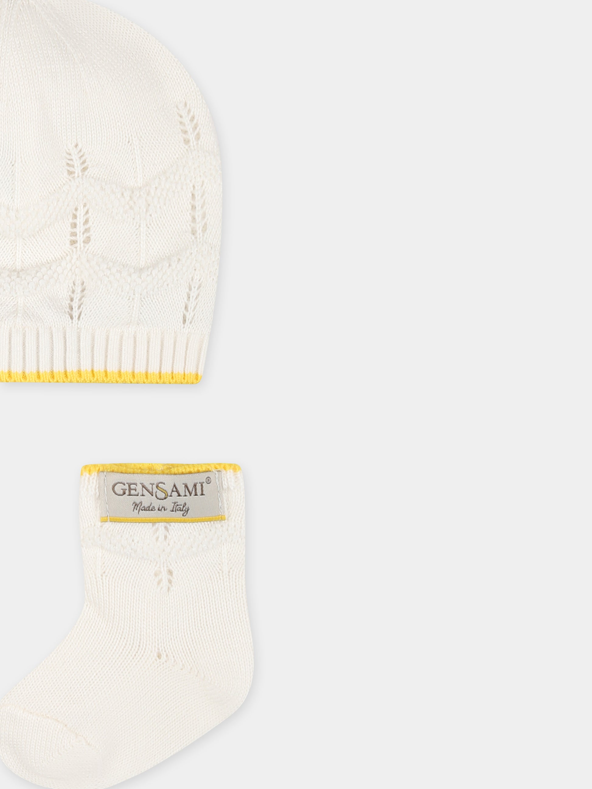 Set accessori bianco per neonati con onde,Gensami,BOX04-B-ONDA OFF WHITE