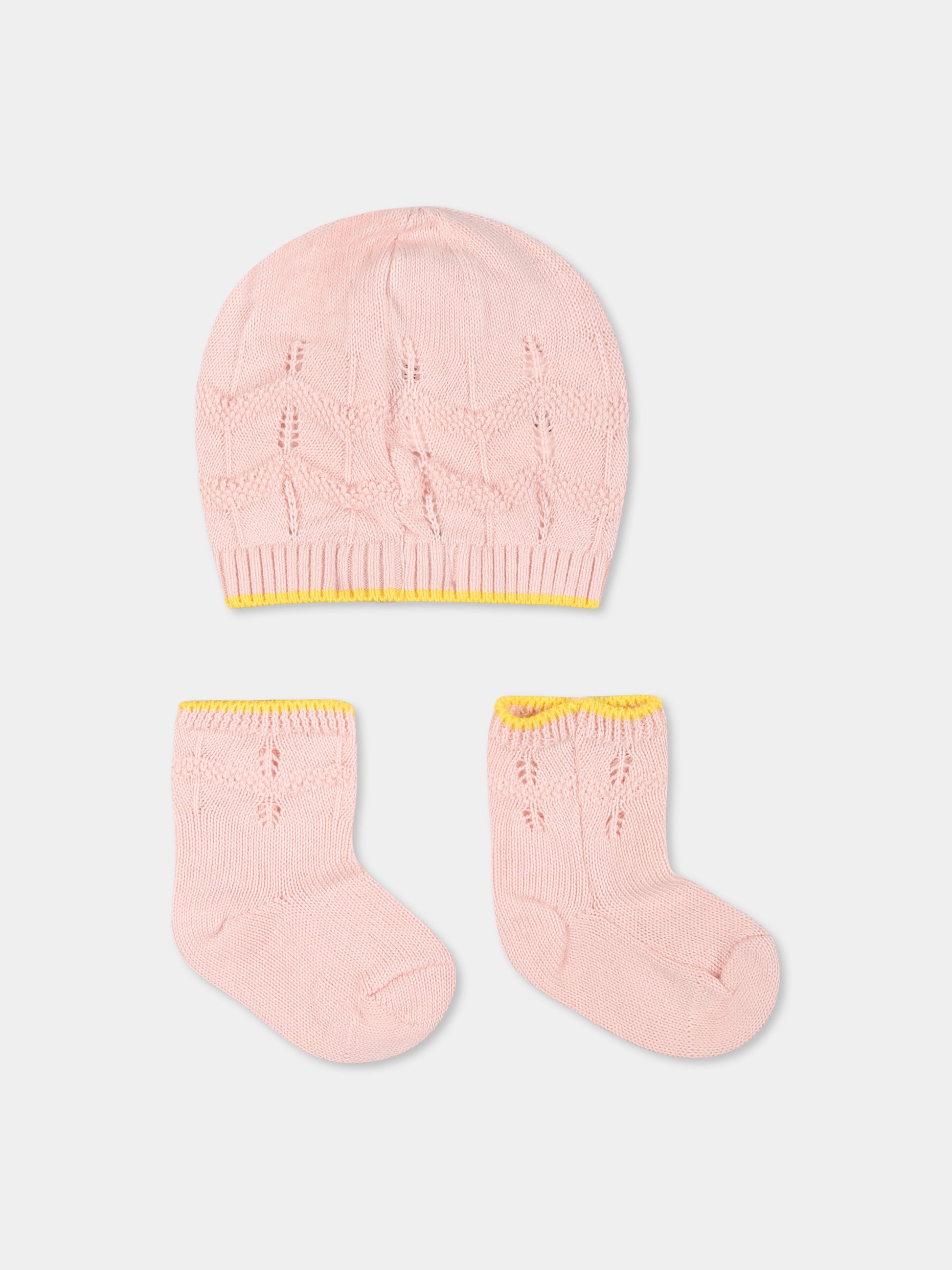 Set accessori rosa per neonata con onde,Gensami,BOX04-B-ONDA BABY PINK