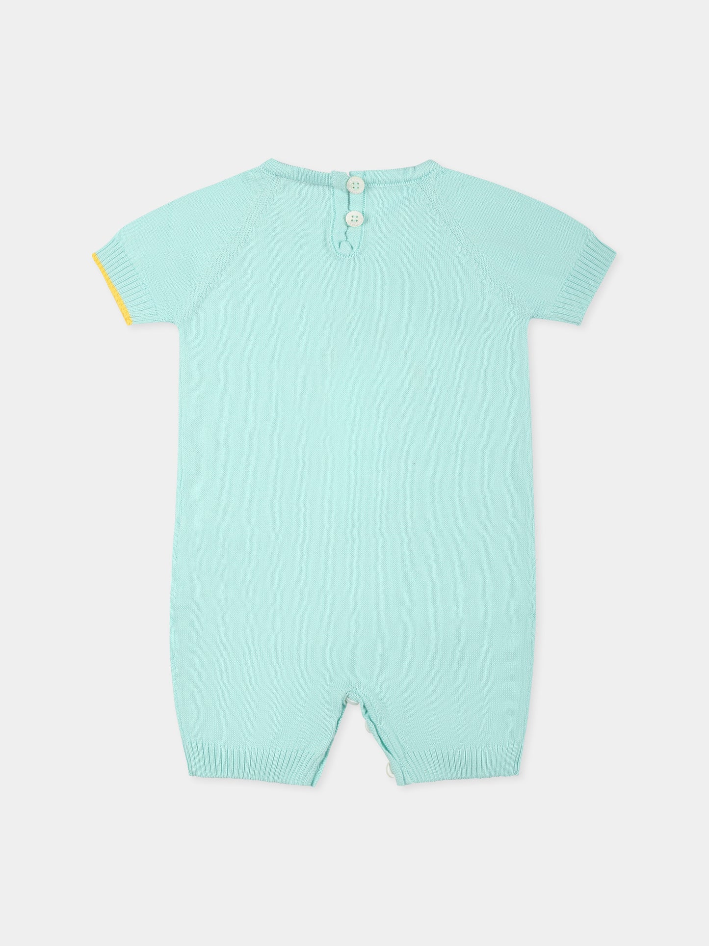 Pagliaccetto verde per neonato con cavalluccio marino,Gensami,TU01-B-SH AQUAMARINE