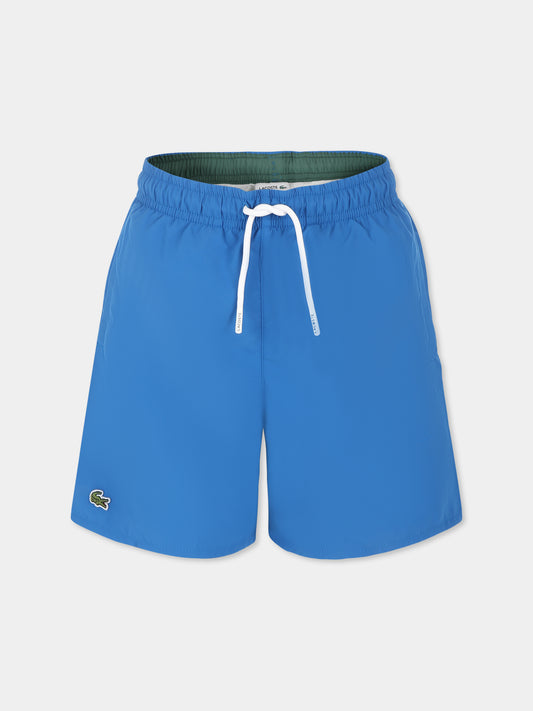 Boxer mare azzurro per bambino con coccodrillo