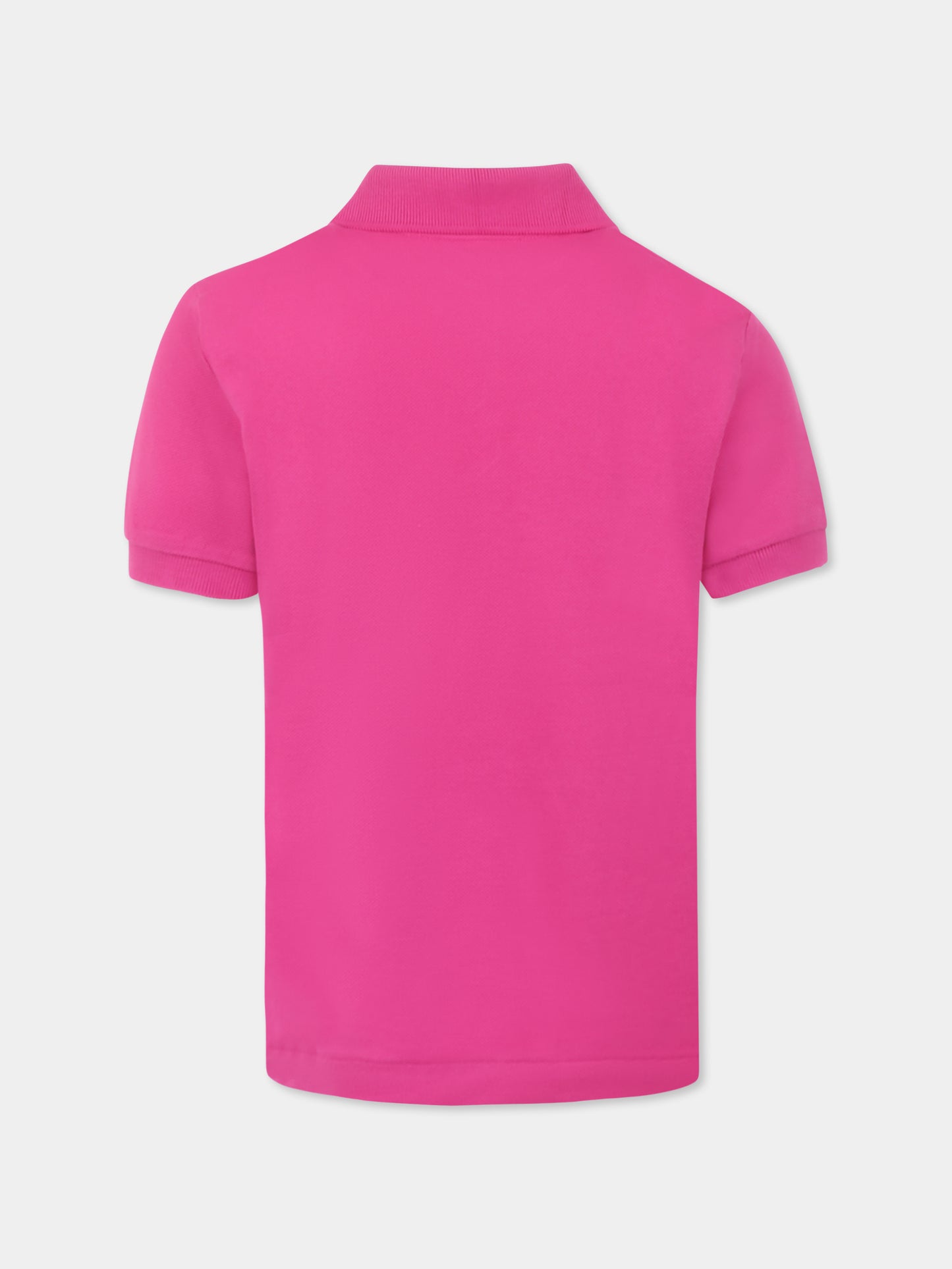 Polo fucsia per bambini con coccodrillo