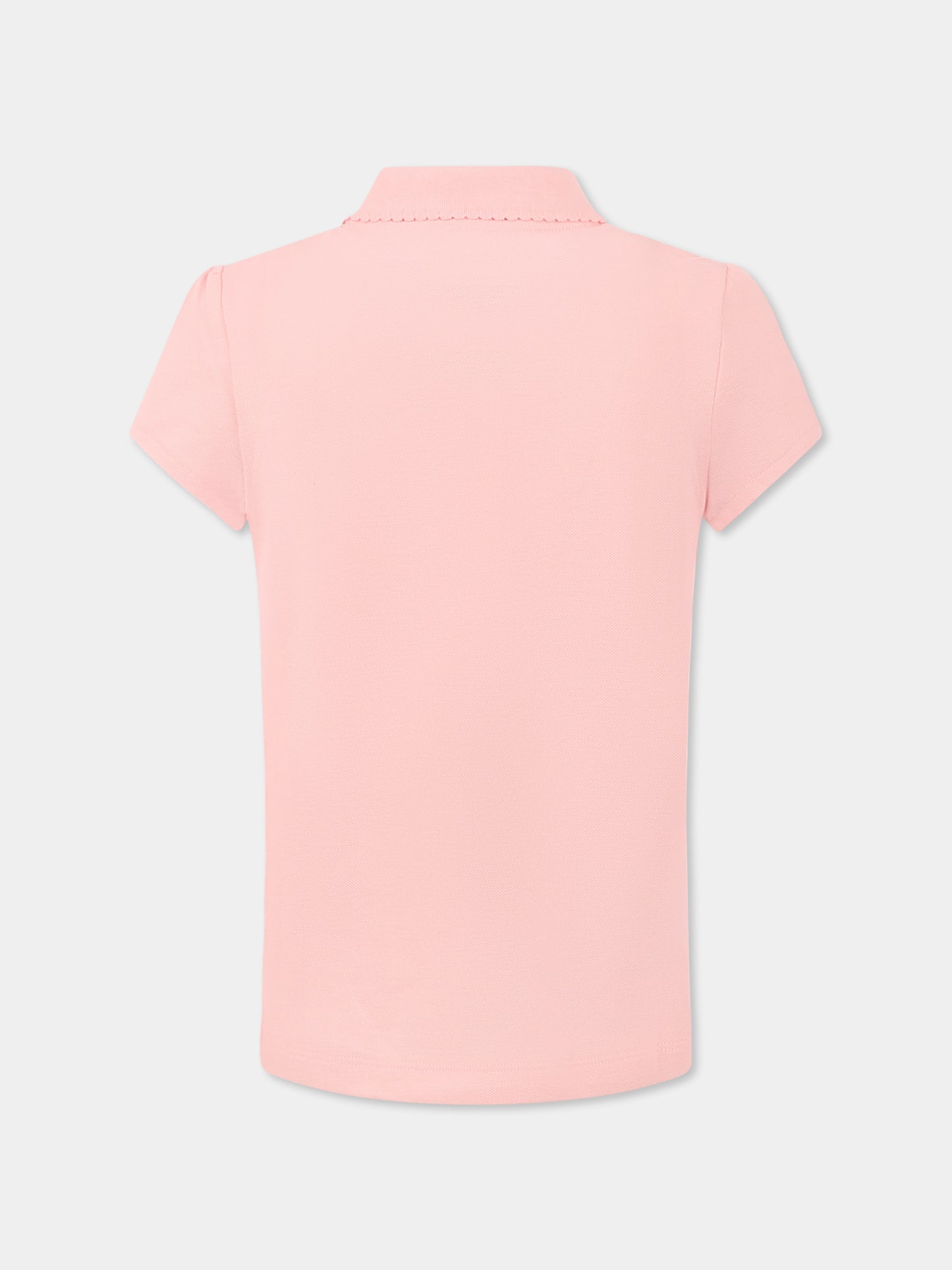 Polo rosa per bambina con coccodrillo,Lacoste,PJ3594 KF9