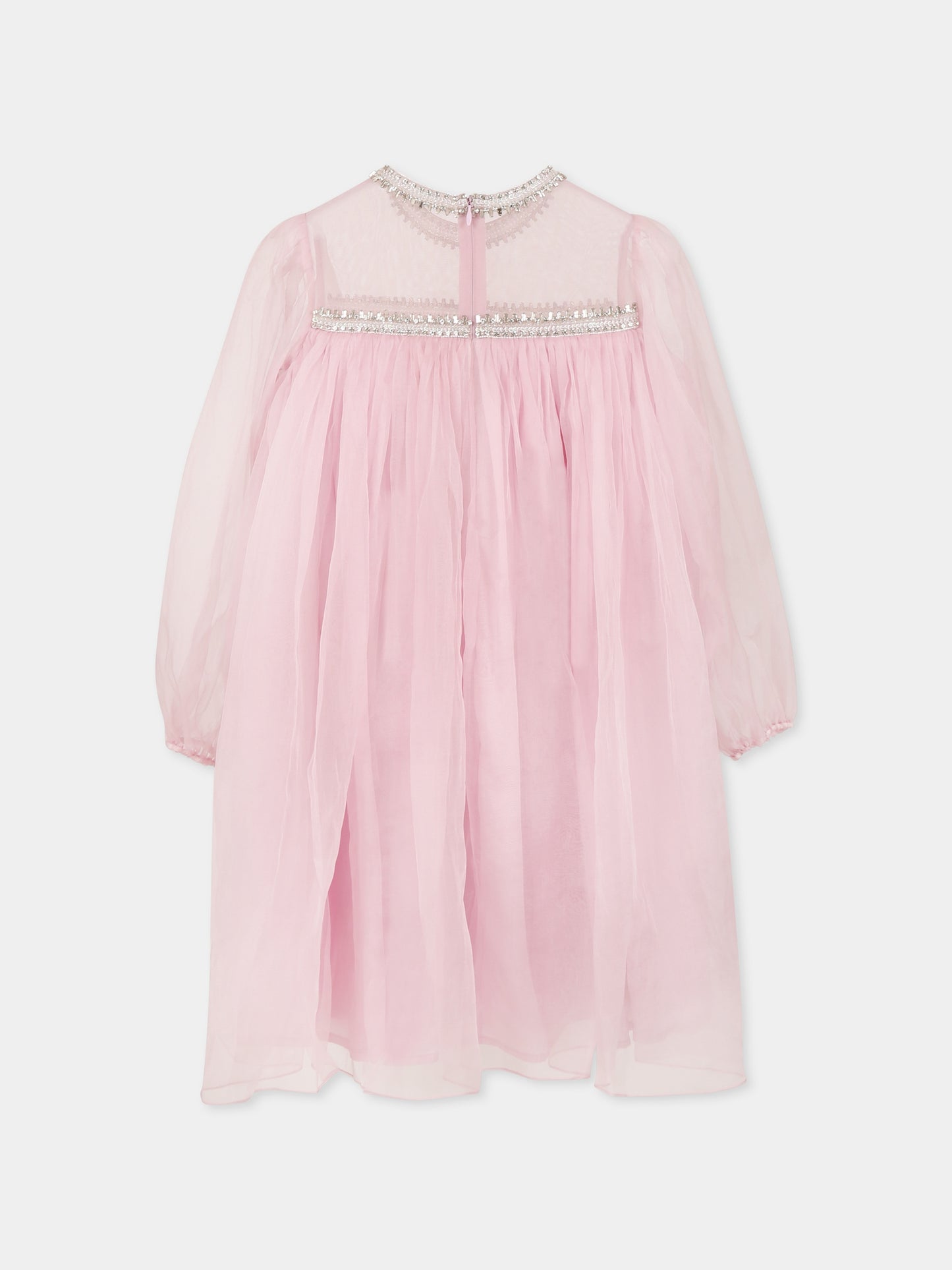 Vestito viola per bambina con cristalli