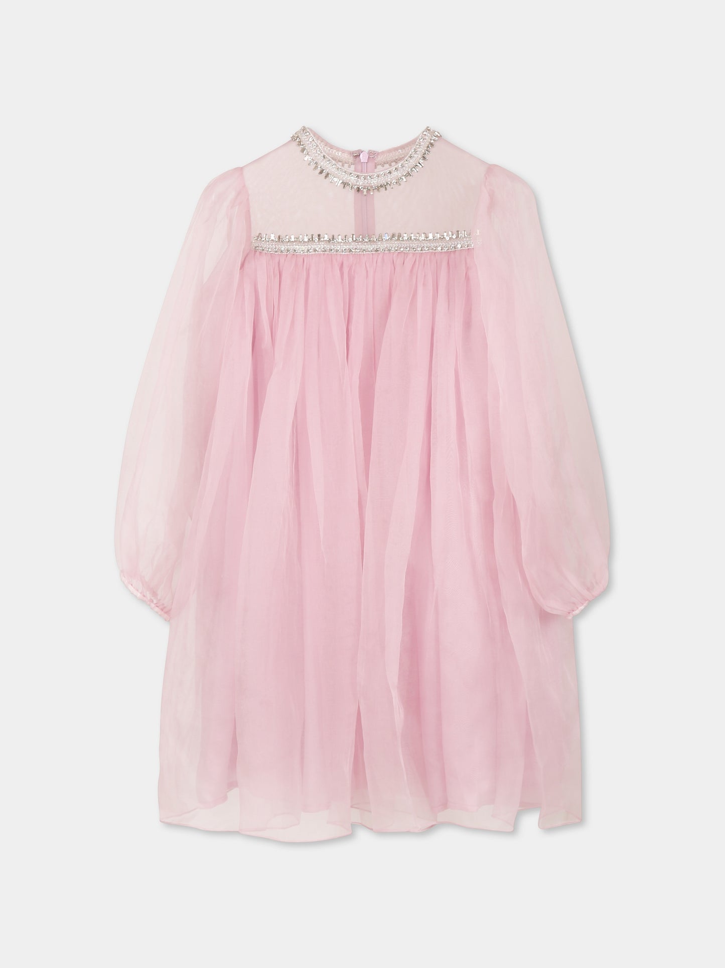 Vestito viola per bambina con cristalli