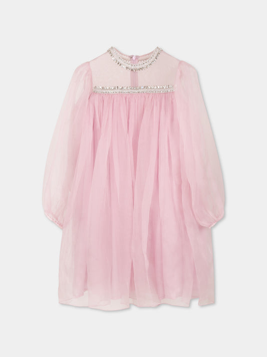 Vestito viola per bambina con cristalli