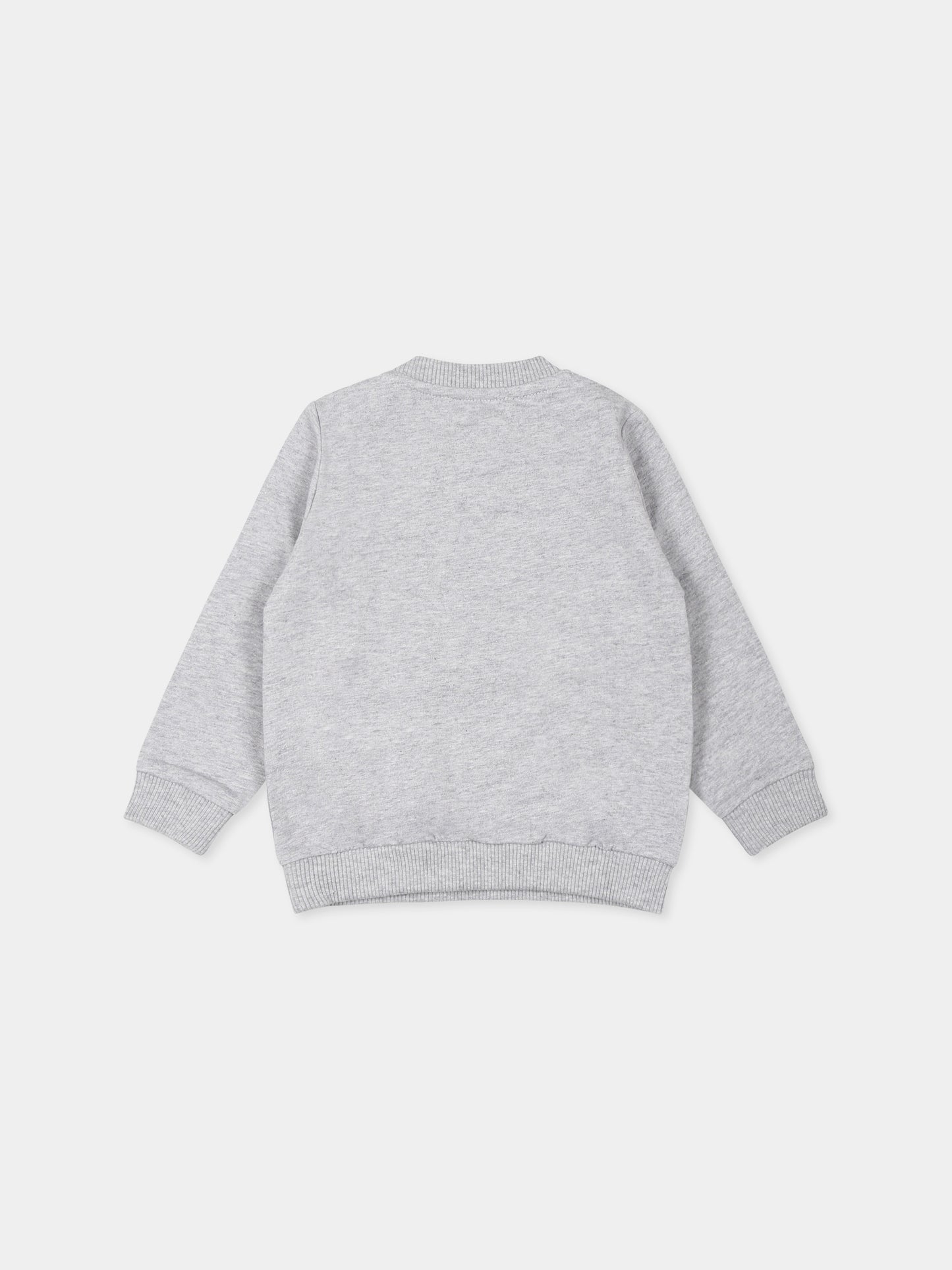 Felpa griga per neonati con Teddy Bear,Moschino Kids,MZF04Q LCA19 60926