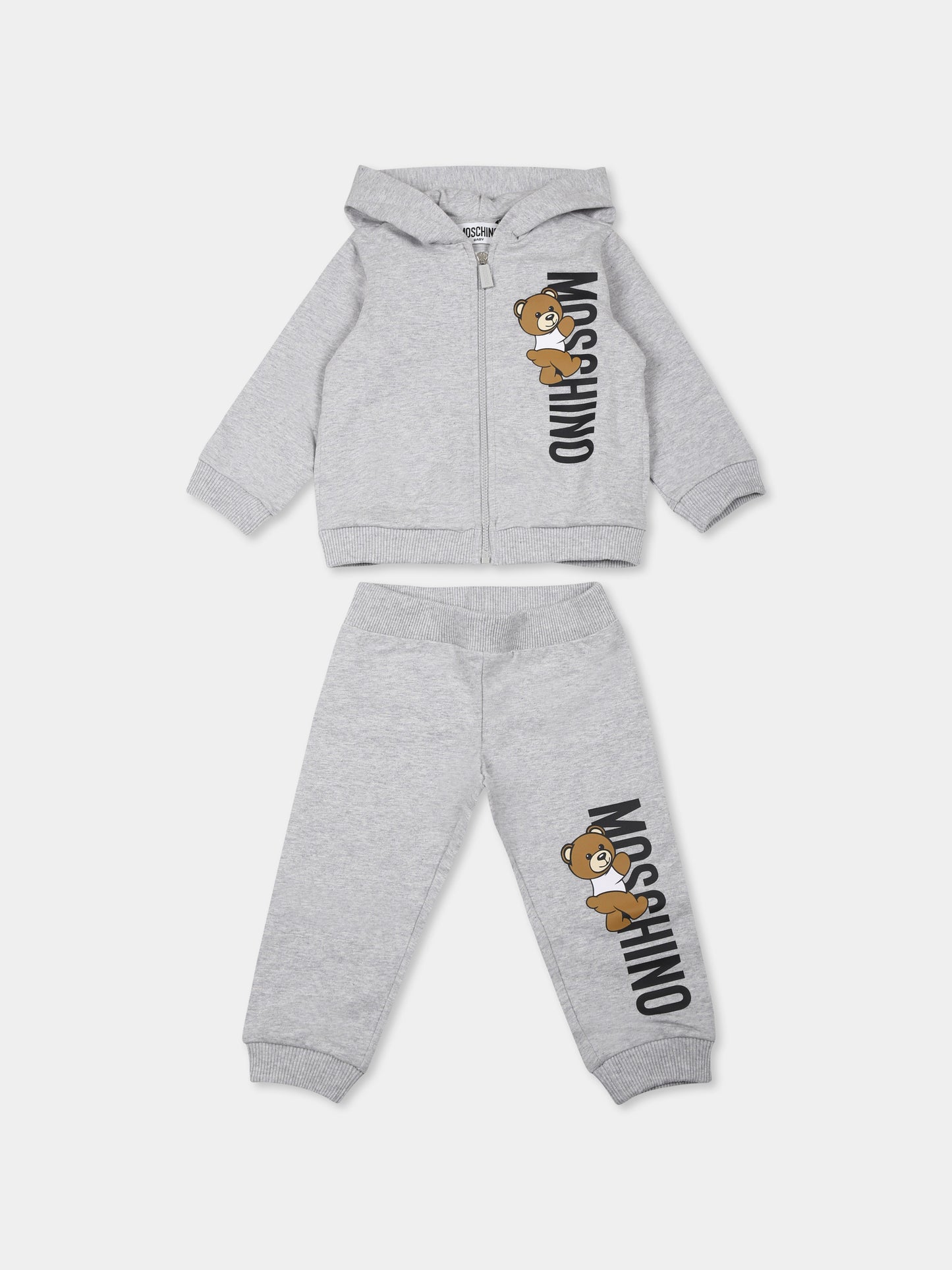 Completo grigio per neonati con Teddy Bear,Moschino Kids,MUK04R LDA27 60926