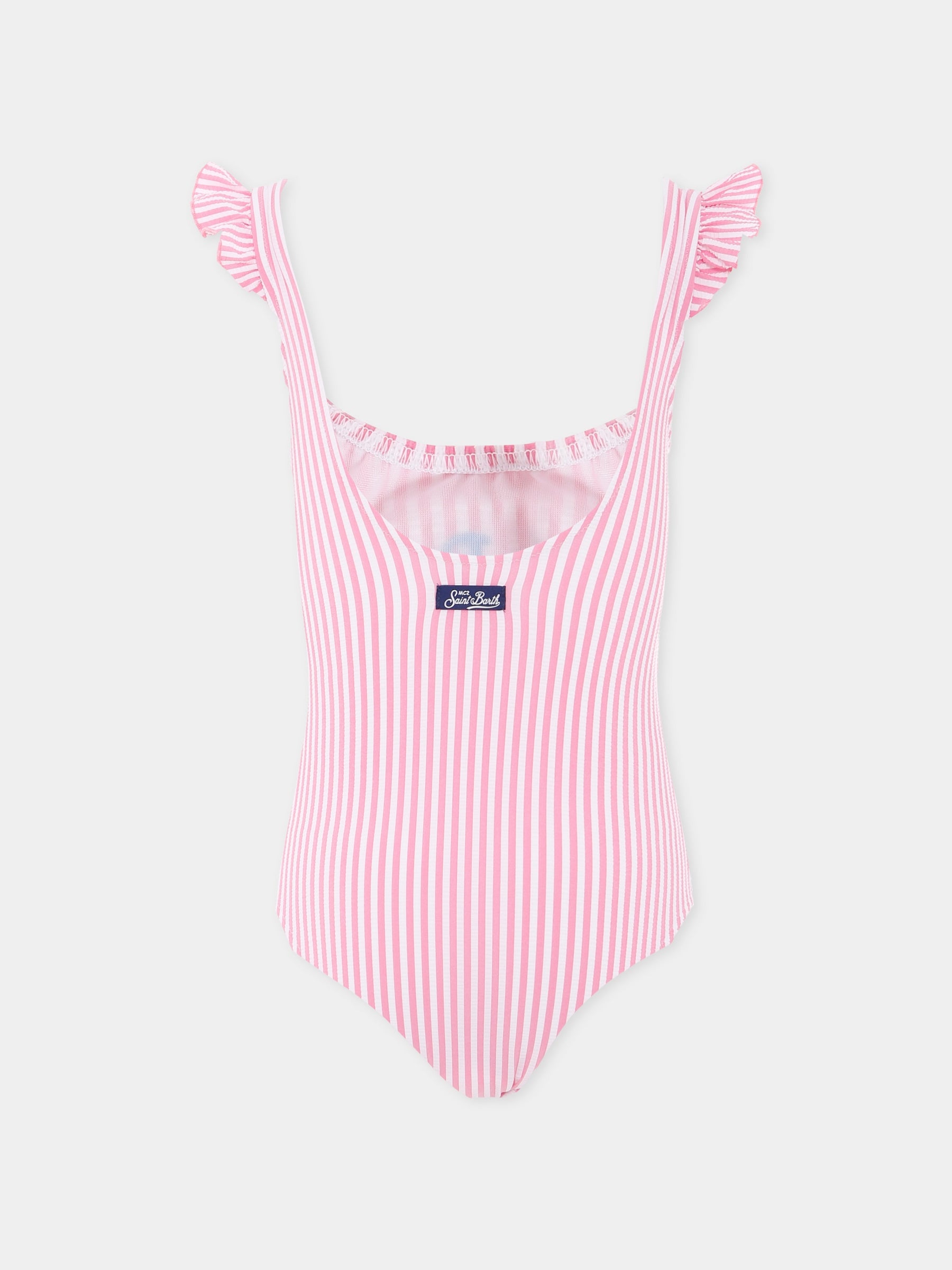 Costume intero rosa per bambina con logo,Mc2 Saint Barth,TILD0001 04263H