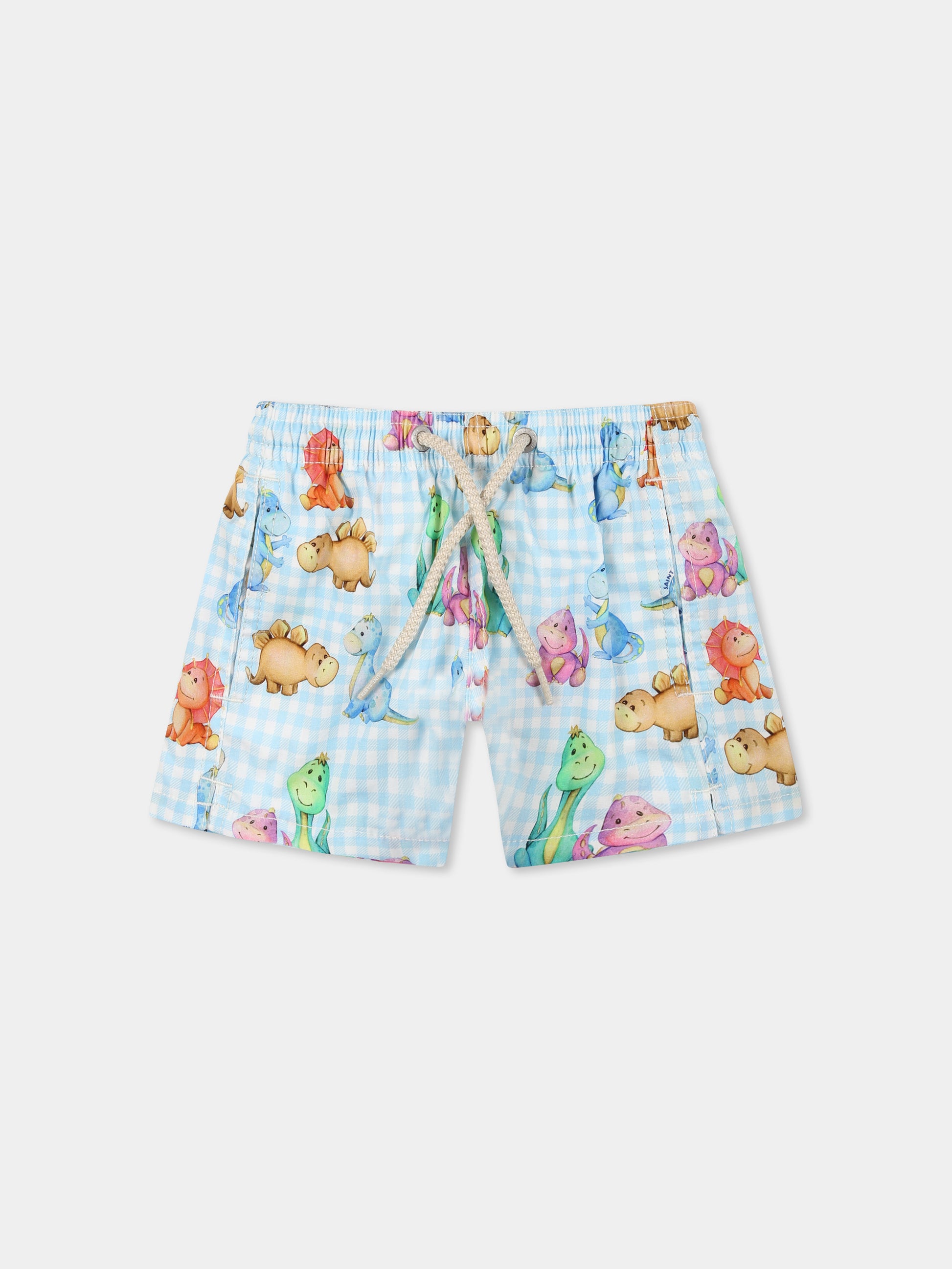 Boxer mare celeste per neonato con dinosauri all over,Mc2 Saint Barth,JOEL001 01237H