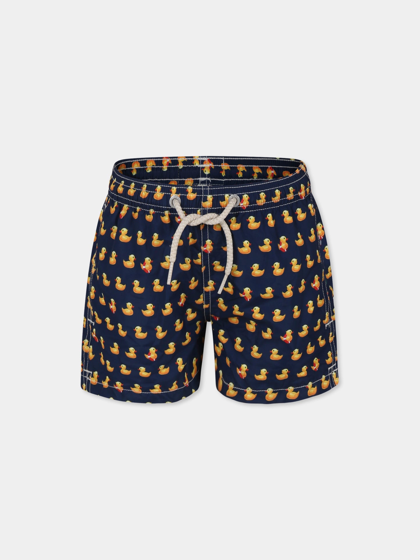 Boxer mare blu per bambino con papera all over