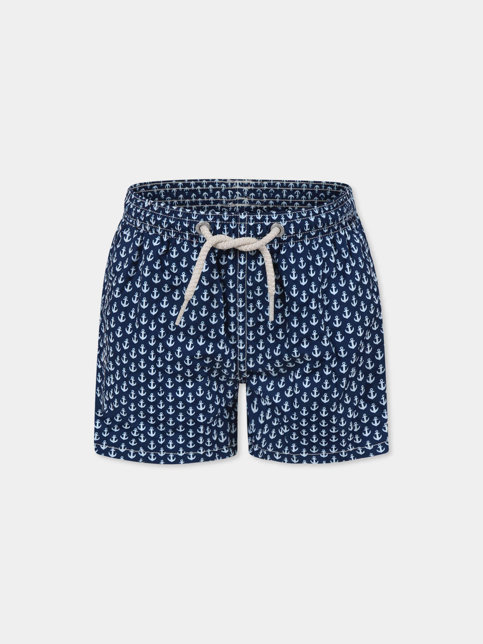 Boxer mare blu per bambino con ancora all over,Mc2 Saint Barth,JEA0004 02404H