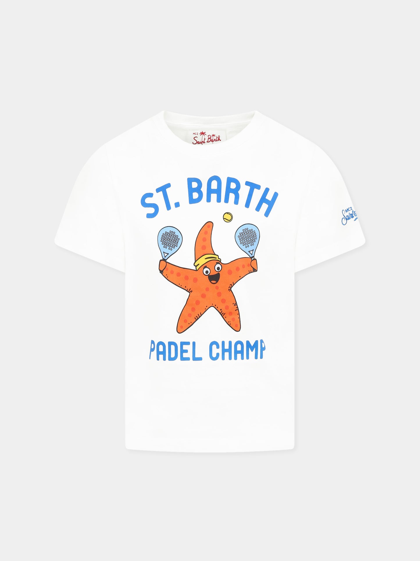 T-shirt bianca per bambino con stella marina