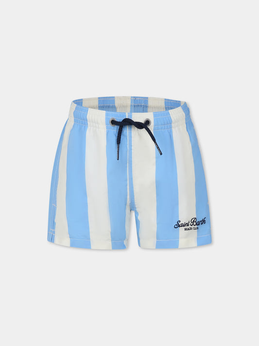 Boxer mare celeste per bambino con logo