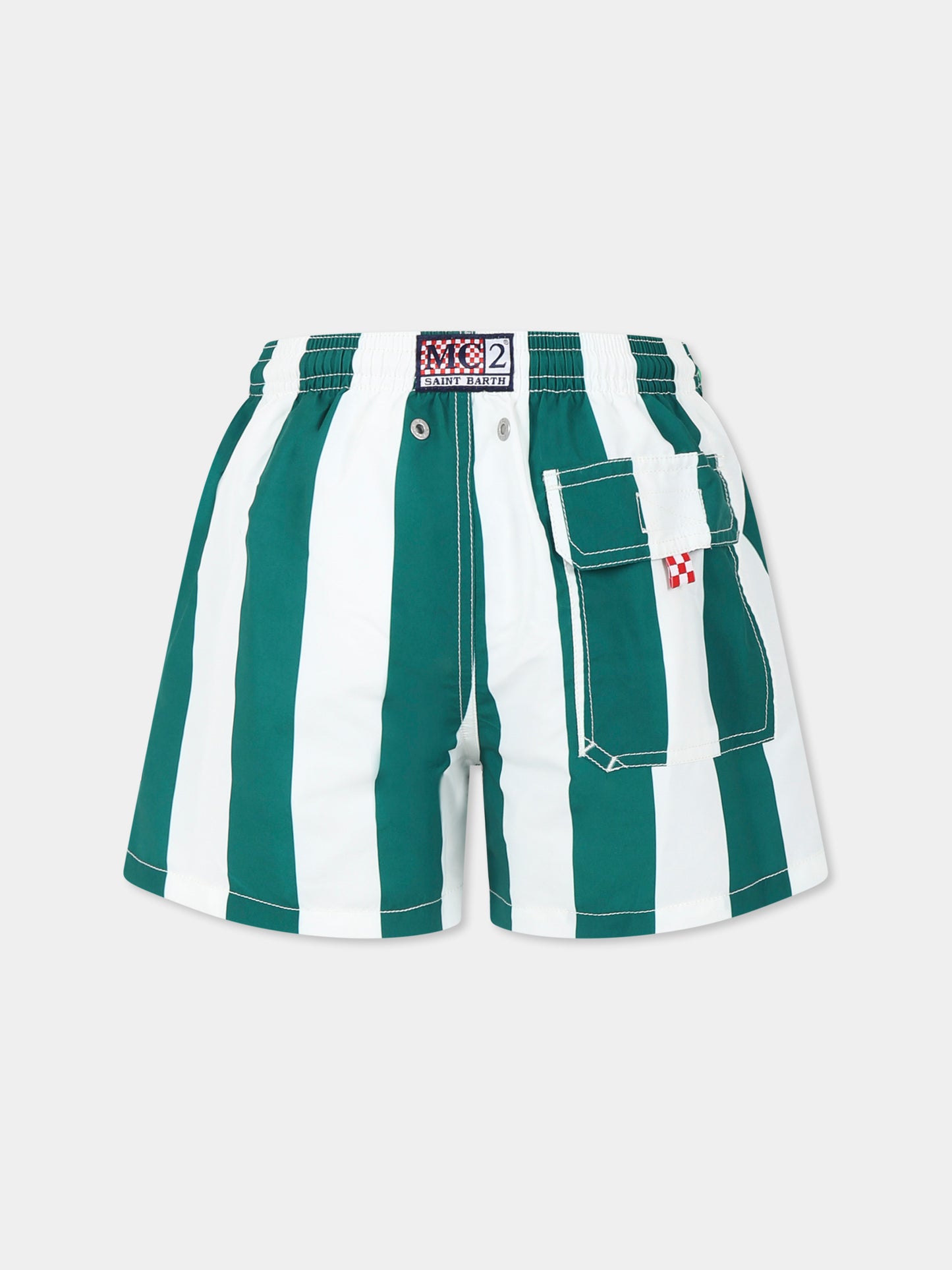 Boxer mare verde per bambino con logo,Mc2 Saint Barth,JEA0001 01946H