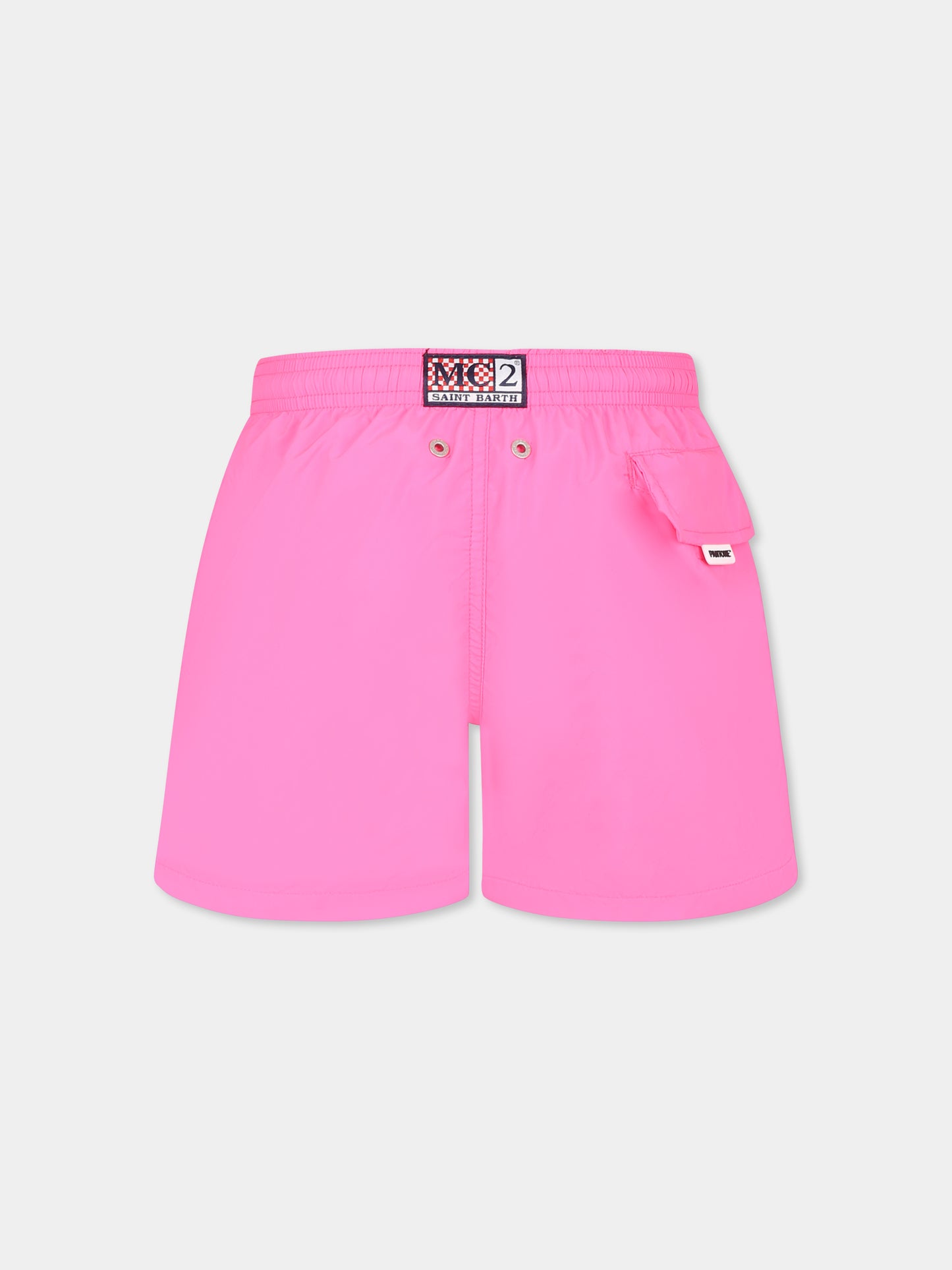 Boxer mare fucsia per bambino con logo