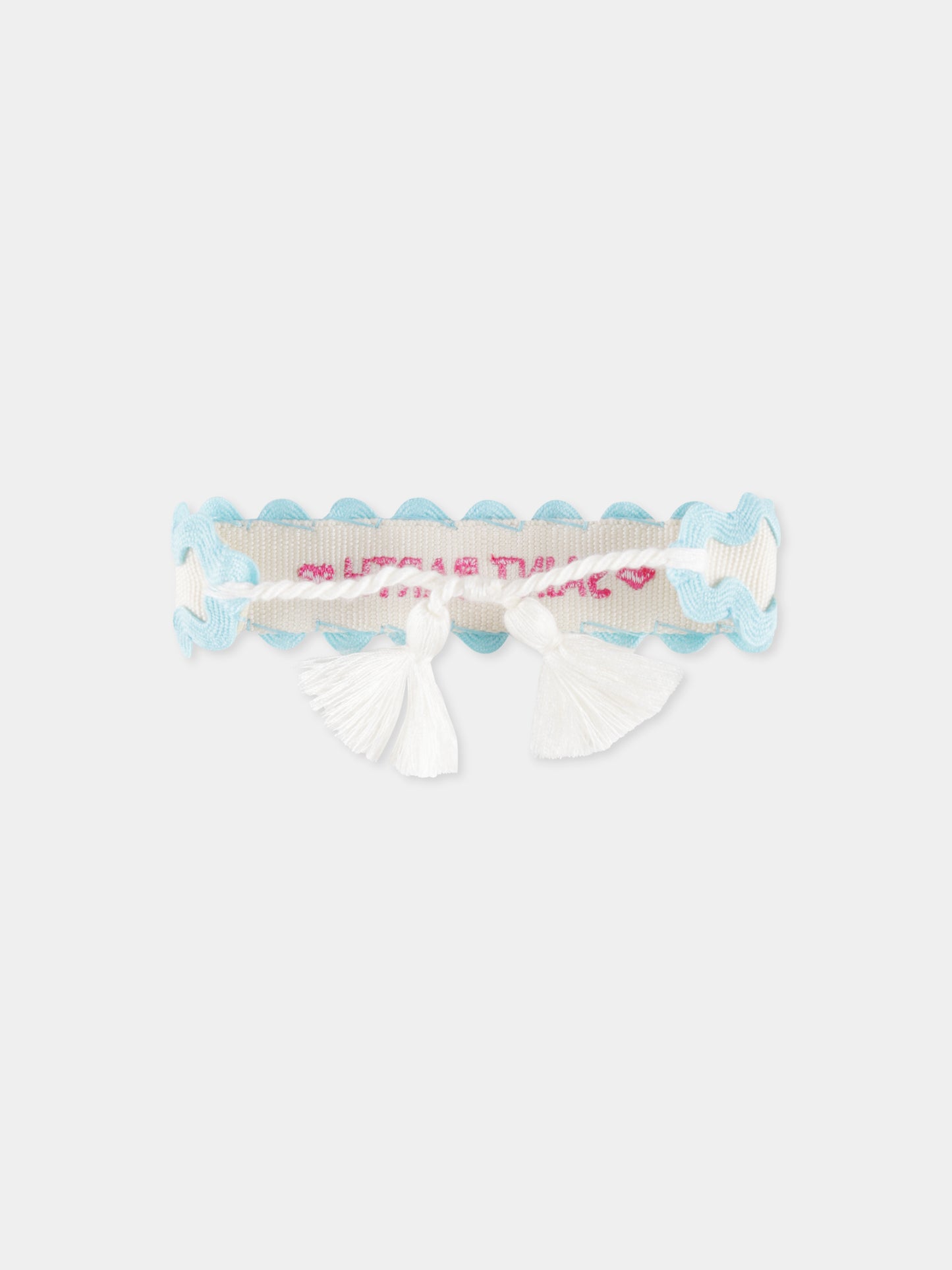 Bracciale bianco per bambina con logo